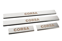 Opel Corsa E 2015–2019 Carmos dorpellijsten (set 4 stuks, RVS) foto 3