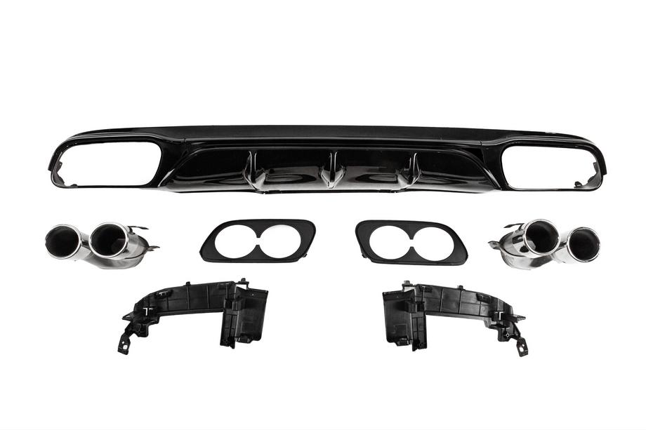 Mercedes E-class W213 2016–2023 Achterdiffuser met uitlaatsierstukken E53-Design (voor Base) Image