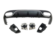 Mercedes E-Klasse Coupé C238 2016–2024 Achterdiffuser Black met Chrome uitlaatsierstukken (AMG53-design) foto 2