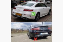 Mercedes E-Klasse Coupé C238 2016–2024 Achterdiffuser Black met Chrome uitlaattips (AMG63 design) foto 5