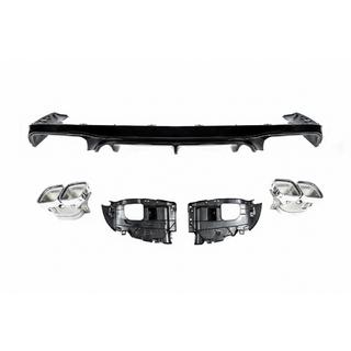 Achterdiffuser Black met Chrome uitlaattips (AMG63 design) foto 2