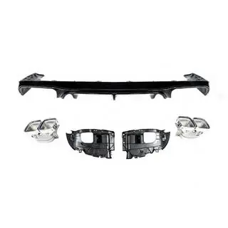 Achterdiffuser Black met Chrome uitlaattips (AMG63 design) foto 2