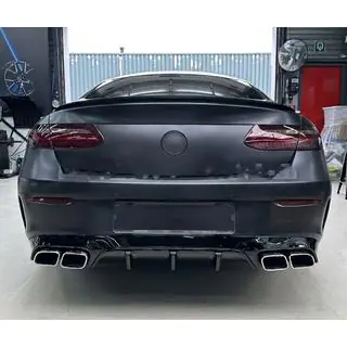 Achterdiffuser Black met Chrome uitlaattips (AMG63 design) foto 4