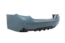 BMW 4 Serie F32/F33/F36 2012–2020 Achterbumper met diffuser voor enkelzijdige dubbele uitlaat M-Sport foto 3
