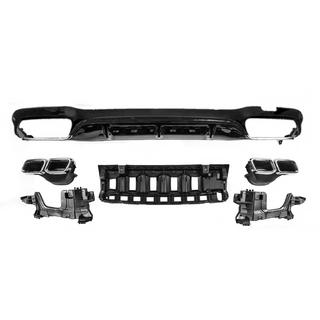 Achterdiffuser met uitlaatsierstukken E63-Design Black (voor AMG/AMG-Line 2016-2020)