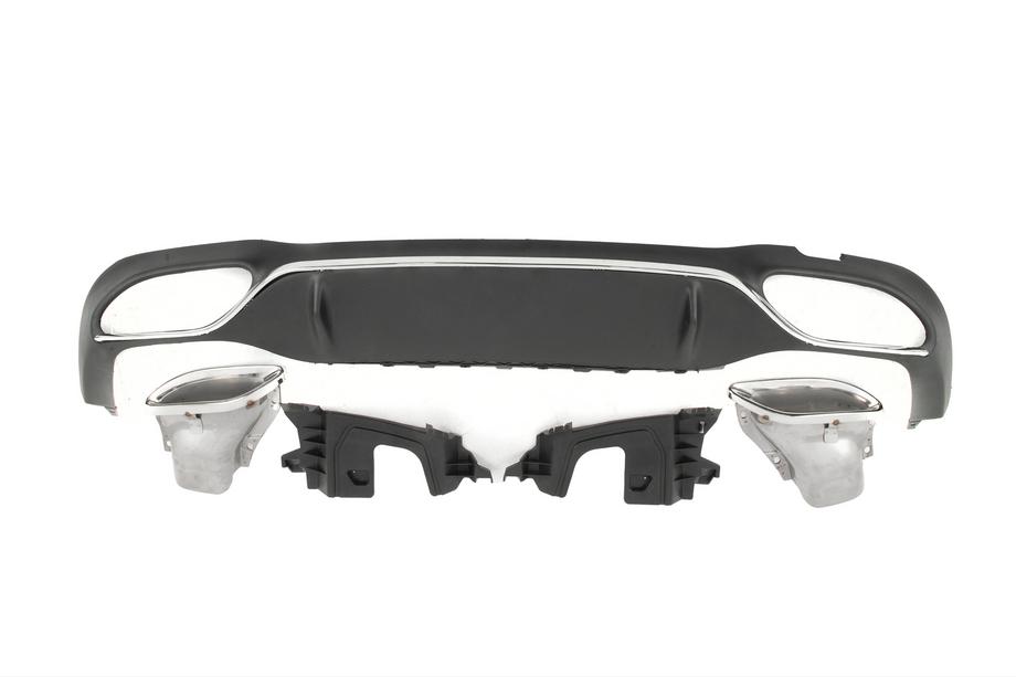 Mercedes E-class W213 2016–2023 Achterdiffuser met AMG-Line Silver uitlaatsierstukken (voor 2020-2024) Foto 6