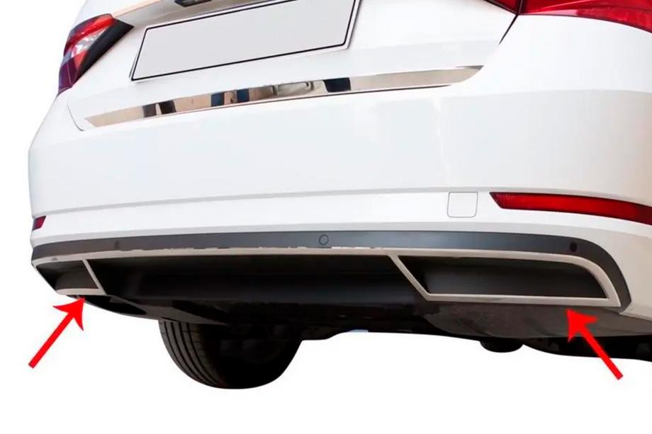 Skoda Superb 2015–2024 Carmos bumper eindstukken, RVS (2 stuks) Image