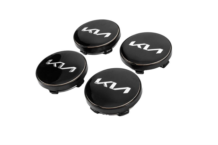 KIA Naafdoppen voor velgen 60/56 mm (zwart met chroom, 4 stuks) Foto 2
