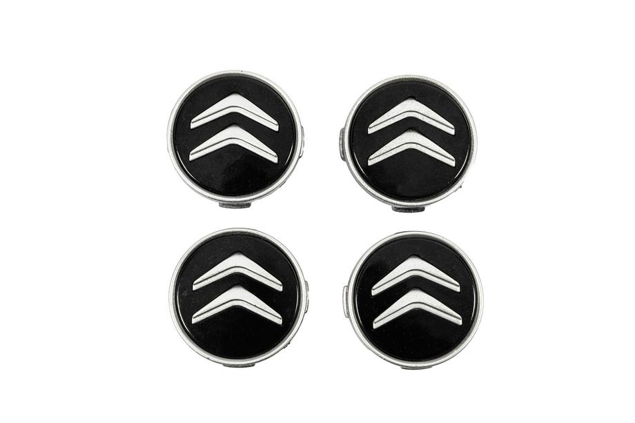 Citroen Naafdoppen voor velgen 60/56 mm (zwart met chroom, 4 stuks) Foto 1