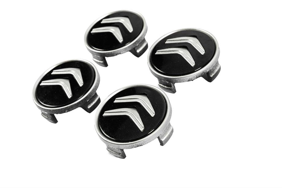 Citroen Naafdoppen voor velgen 60/56 mm (zwart met chroom, 4 stuks) Foto 2