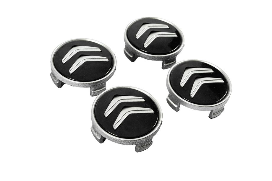 Citroen Naafdoppen voor velgen 60/56 mm (zwart met chroom, 4 stuks) Foto 3