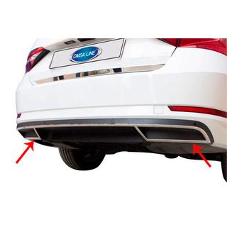 OmsaLine RVS bumperhoekbeschermers achterbumper (2 stuks) Skoda Superb 2015–2024 foto 1