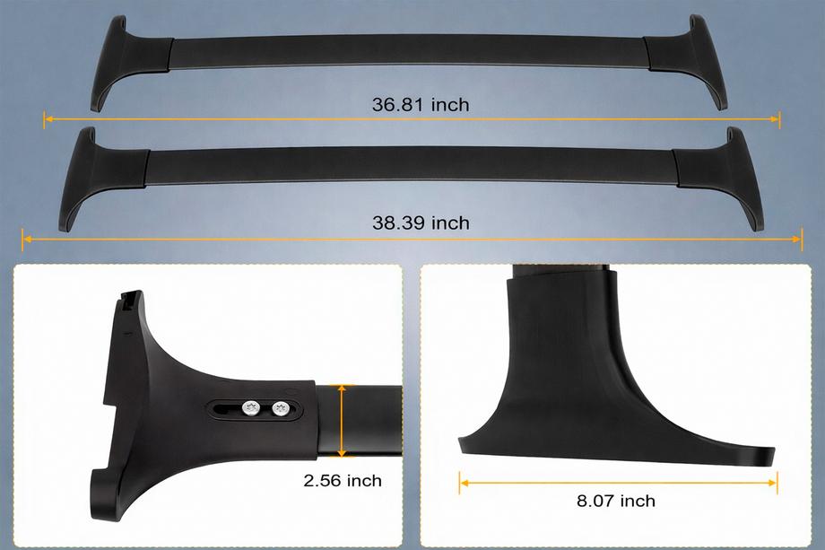 Ford EcoSport 2013–2022 Dakdragers (dwarsbalken) voor geïntegreerde dakrails OEM (2 stuks) Grijs Foto 7