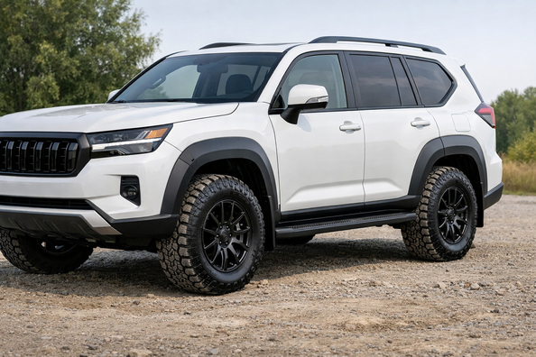 Toyota Land Cruiser Prado 250: wat monteren tegen modder op de zijkanten en smalle wielkasten
