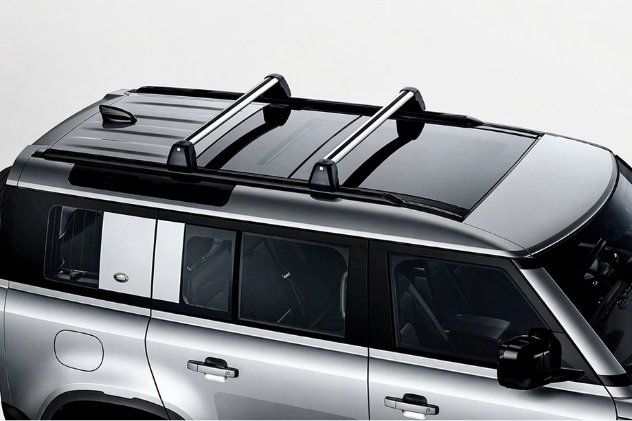 Land Rover Defender 2019– Dakdragers (dwarsbalken) voor geïntegreerde dakrails OEM (2 stuks) Zwart Foto 5