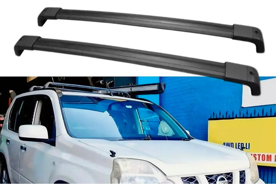 Nissan X-trail T31 2007–2014 OEM dakdragers (dwarsbalken) voor originele bevestigingspunten, afsluitbaar (2 stuks) Foto 3