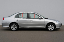 Honda Civic Sedan VII 2001–2006 Buiten raamomlijsting set (4-delig, RVS) Carmos - Turks staal foto 1