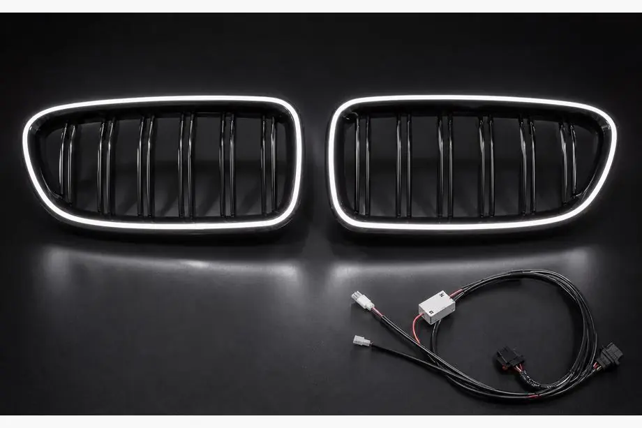 BMW 5 Serie F10/F11 2010–2016 BMW niergrilles M-look LED (glanzend zwart) Foto 5