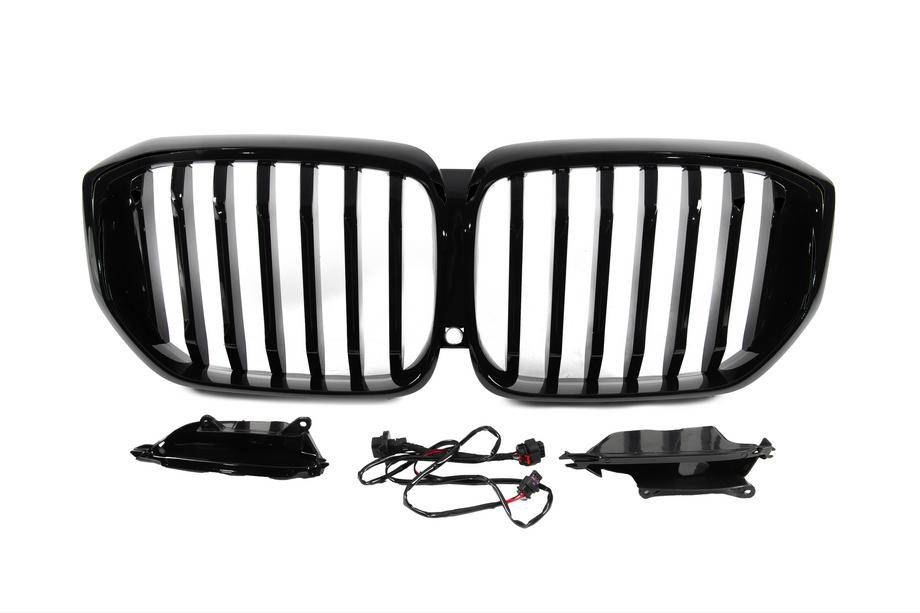 BMW X5 G05 2019–2026 Niergrille 1 Bar LED (2019-2022, hoogglans zwart) Image