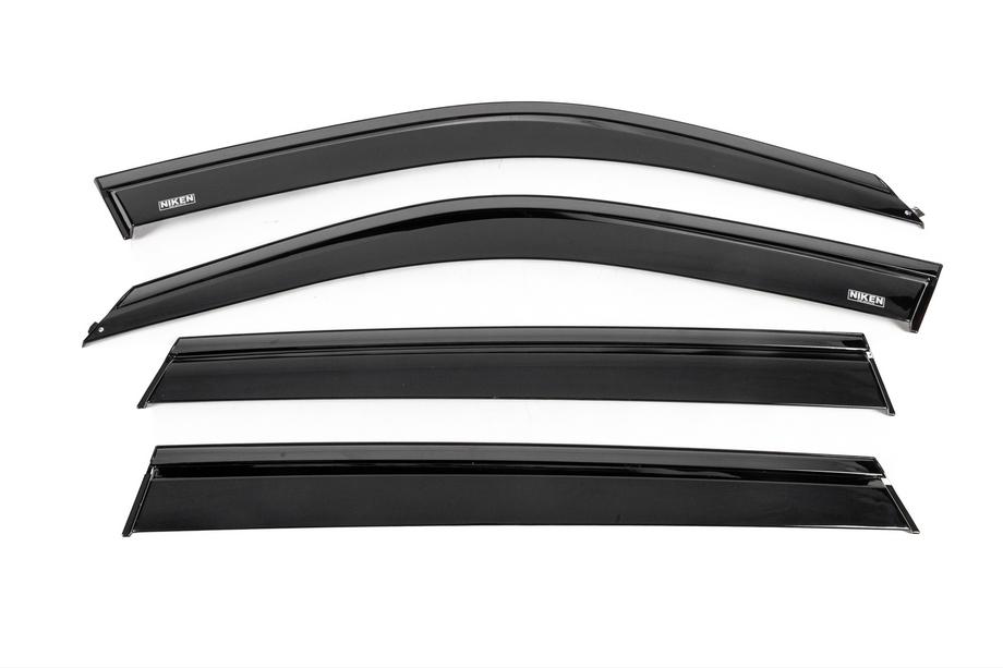 BMW X5 E70 2007–2013 Winddeflectors met zwarte sierlijst Niken Luxury (4 stuks) Foto 1