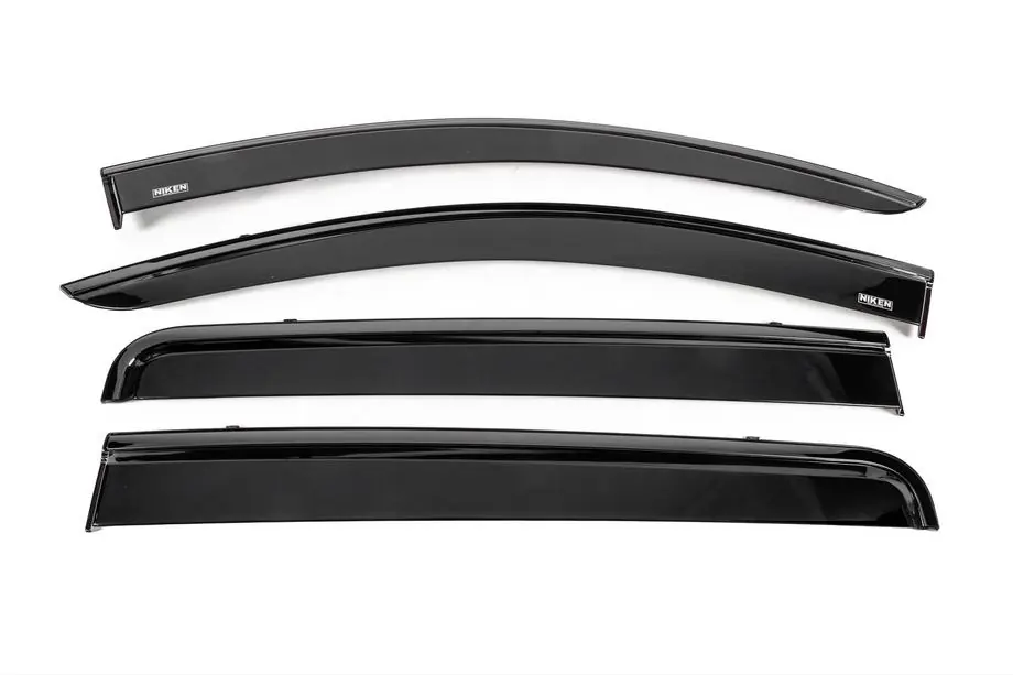 Mitsubishi L200 2015–2024 Winddeflectors met zwarte sierlijst Niken Luxury (4 stuks) Image
