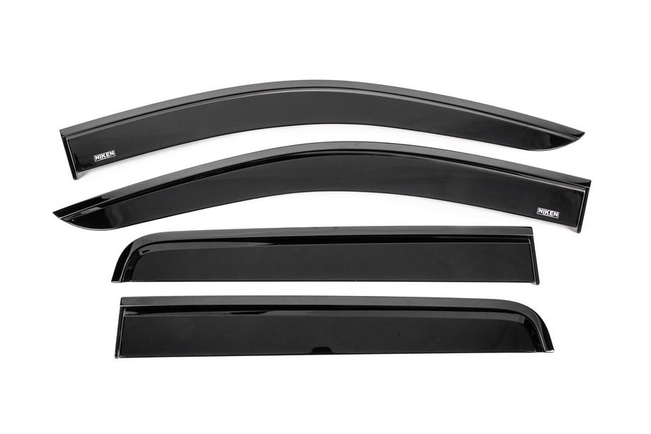 Nissan Navara/NP300 2016– Winddeflectors met zwarte sierlijst Niken Luxury (4 stuks) Foto 1