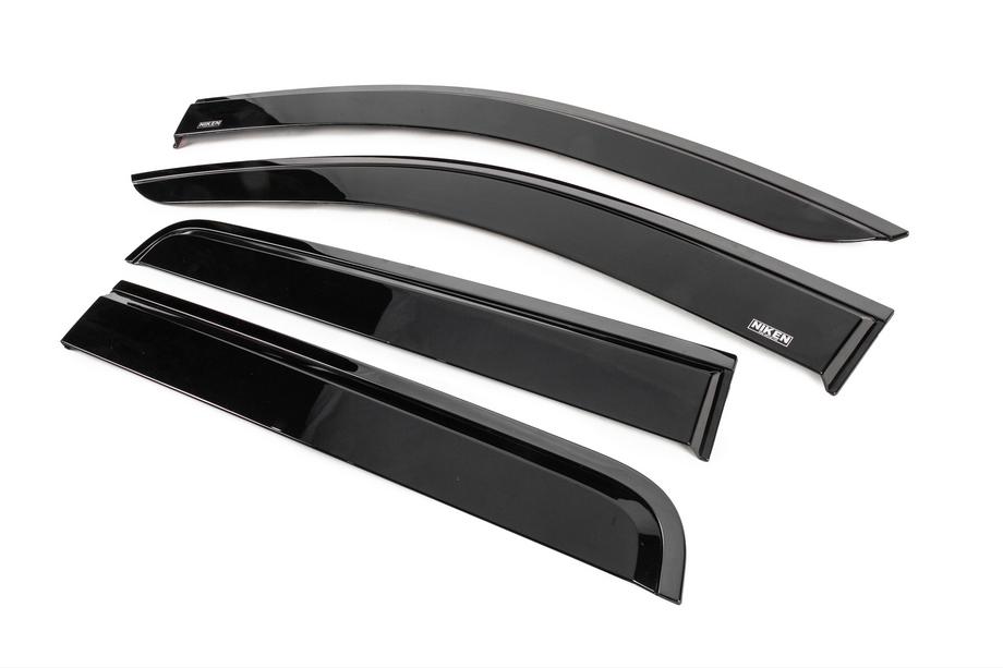 Nissan Navara/NP300 2016– Winddeflectors met zwarte sierlijst Niken Luxury (4 stuks) Foto 2