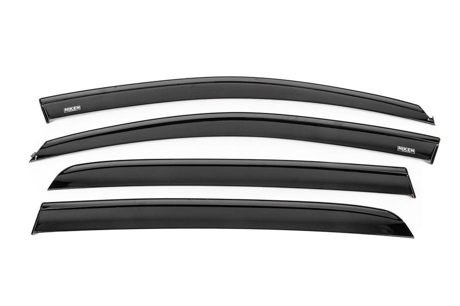 Volkswagen Golf 6 2008–2014 Raamwindschermen met zwarte sierlijst Niken Luxury (HB, 4 stuks) Image