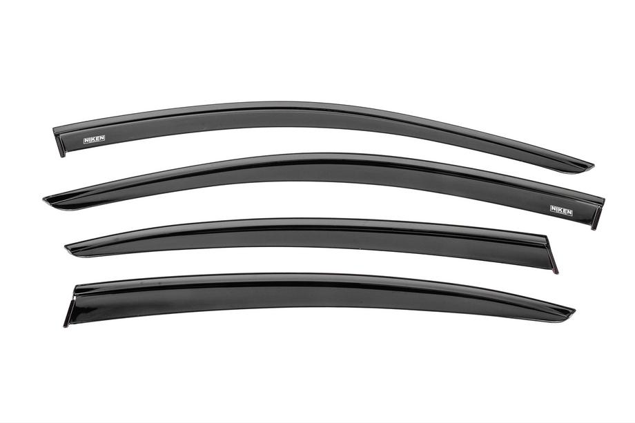 Volkswagen Passat B8 2015–2023 Winddeflectors met zwarte sierlijst Niken Luxury (4 stuks) Foto 1