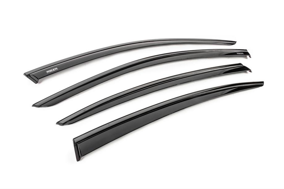 Volkswagen Passat B8 2015–2023 Winddeflectors met zwarte sierlijst Niken Luxury (4 stuks) Foto 3