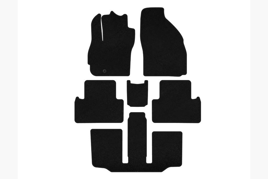 Mazda 5 2005–2009 Deluxe textielen automatten (3 rijen, 7-zits, zwart) Foto 1