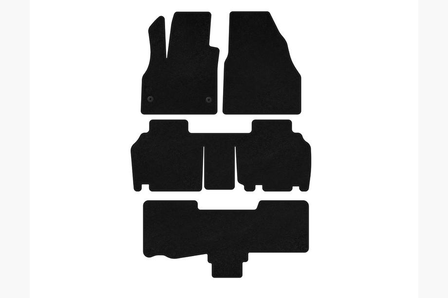 Renault Kangoo 2008–2020 Deluxe textielen automatten (3 rijen, 5-deurs/7-zits, zwart) Image