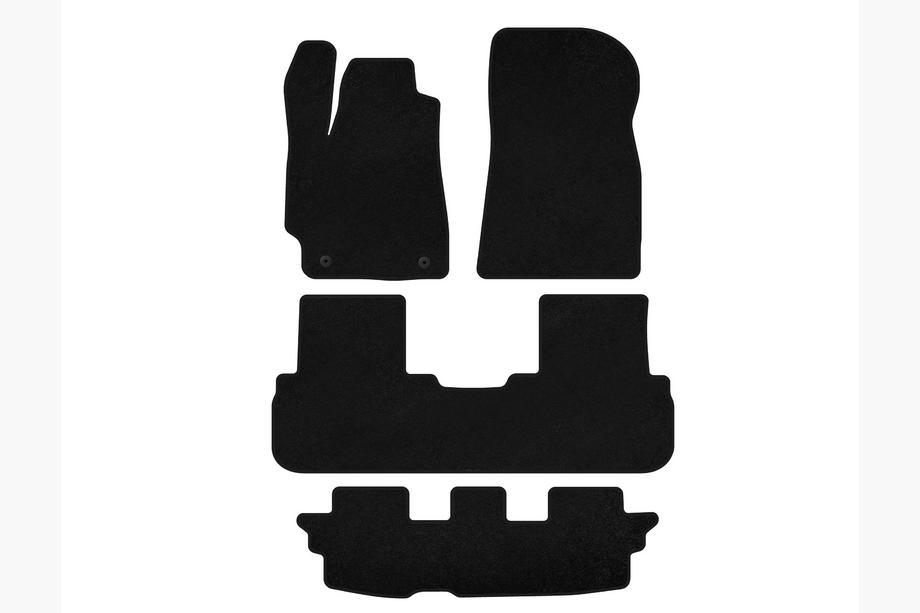 Toyota Highlander 2008–2013 Textiele automatten Deluxe (3 rijen, zwart) Image