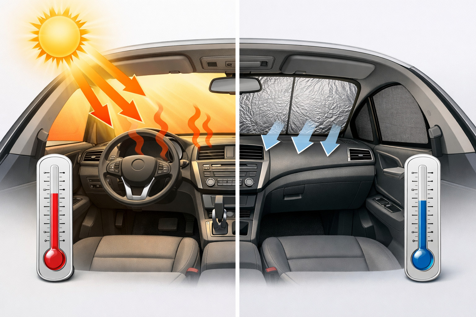 Interieur oververhit in de zon: helpen zonneschermen?