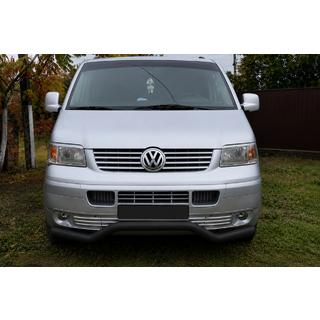 Voorbumperbeschermer Wave ST007 Black (RVS) Volkswagen T5 Transporter 2003–2010 foto 3