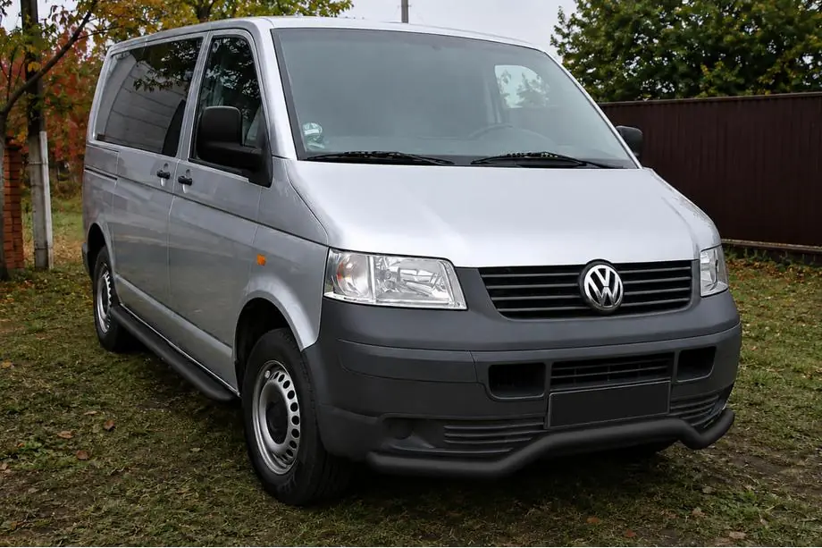 Volkswagen T5 Transporter 2003–2010 Voorbumperbeschermer Wave ST007 Black (RVS) Foto 1