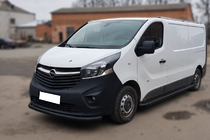 Opel Vivaro 2015–2019 Voorbumperbescherming ST008 Black (RVS) foto 2