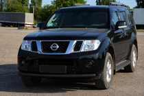 Nissan Navara 2006–2015 Voorbumperbescherming ST008 Black (RVS) foto 1