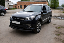 Chery Tiggo 3 2005– Voorbumperbescherming ST008 Black (RVS) foto 2