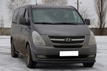 Hyundai H300, H1, Starex 2008–2020 Voorbumperbescherming ST008 Black (RVS) foto 2