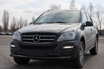 Mercedes ML W164 2005–2011 Voorbumperbescherming ST008 Black (RVS) foto 3