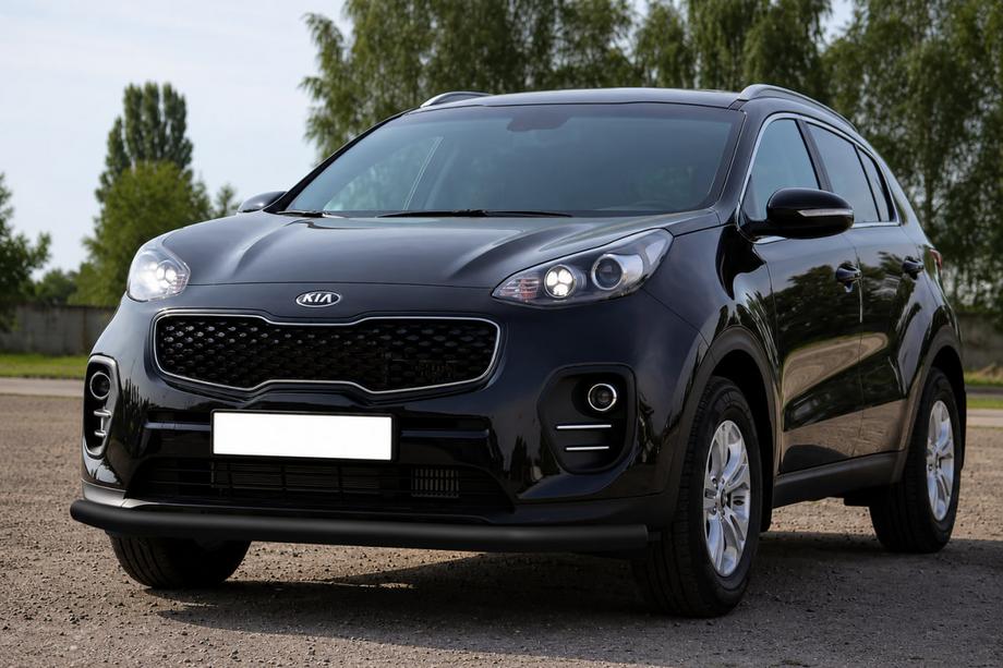 Kia Sportage 2015–2021 Voorbumperbescherming ST008 Black (RVS) Image