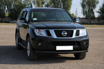 Nissan Pathfinder R51 2005–2014 Frontbescherming ST008-1 Black (RVS) foto 2