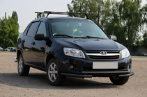 Lada Granta 2011– Frontbeschermbeugel ST009-2 Black (RVS) foto 1