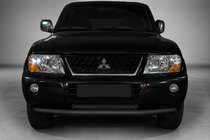 Mitsubishi Pajero Wagon III 1999–2006 Frontbeschermbeugel ST014 Black (RVS) foto 1