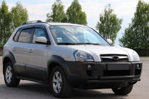 Hyundai Tucson JM 2004– Frontbeschermbeugel ST014 Black (RVS) foto 2