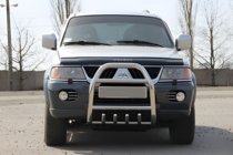 Mitsubishi Pajero Sport 1996–2007 Bullbar QT007 (RVS) foto 1