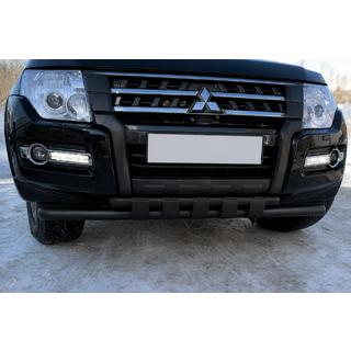 Voorbumperbeschermer ST015 Black (RVS) Mitsubishi Pajero Wagon IV 2006–2021 foto 1