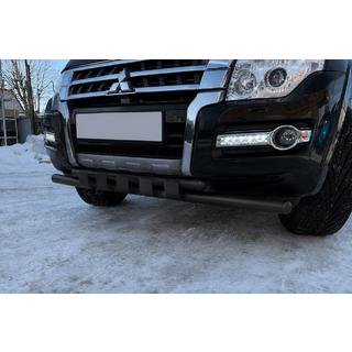 Voorbumperbeschermer ST015 Black (RVS) Mitsubishi Pajero Wagon IV 2006–2021 foto 2