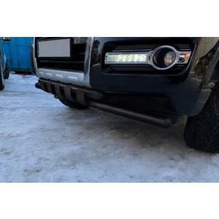 Voorbumperbeschermer ST015 Black (RVS) Mitsubishi Pajero Wagon IV 2006–2021 foto 3